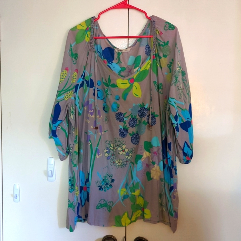 Old Navy flowy floral tunic top XXL Swim cover up XL Soft